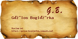 Gálos Boglárka névjegykártya