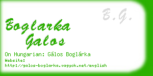 boglarka galos business card