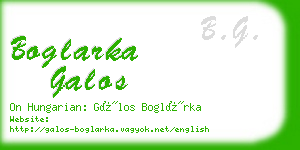 boglarka galos business card